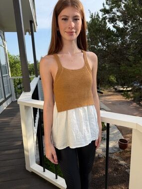 Anthropologie Tan Knit Tank